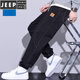 JEEP SPIRIT Spring and Autumn Men's Jeans Loose Foot Trendy Brand Working Pants 2025 New Casual Long Pants Men HJ9908 Dark Blue XL 125-145Jin [Jin equals 0.5 kg]