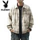 
Playboy (PLAYBOY) tie-dye jacket men's gown spring and autumn 2025 new trendy brand loose-sensing tool lapel jacket large size K15828 black M