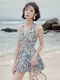 Swimming suits for women soaking in hot springs to conservatively cover their belly and make them look slim. Sexy one-piece swimsuit three-piece set 12122 blue L single size M three-piece set (80-95 Jin [Jin equals 0.5 kg])