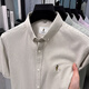 
Classic car 100% pure cotton summer short-sleeved striped shirt for men business casual versatile shirt for iron and anti-wrinkle top AN15269 green 2XL