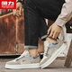Chaussures guerrières Chaussures pour hommes polyvalents pour hommes Chaussures de sport décontractées l699c blanc / marron clair / brun 41