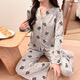 
S.SOFEA black long-sleeved pajamas two-piece set for female students in spring and autumn can wear home clothes for simple and casual three-piece set WX13803 black (with chest pad) 170 M (80-100Jin [Jin equals 0.5 kg])
