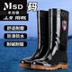 Jiaojingjia fat and extra large size men's rain boots water shoes special medium tube high tube larger widened rain boots anti-slip waterproof shoes construction site resistant 838 high tube extra large size [no cotton] standard size 48