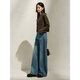 Jiuzi Annako Retro Tannin Fengshu lavage Old Heavy Cotton Denim Scimit Pantal