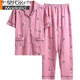 Modal de mediana edad Madre Pajamás de algodón puro Summer pantalones de manga corta de verano