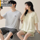 Modales Paar Pyjamas Männer Sommer Modale Frauen mit Brustpolster Kurzarm Shorts Herren Sommer cooler Freizeitkleidung 01n15807 Frauen 01n15607 Männer m Frauen-