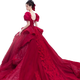 NUEVO COLLAR RED COLLAR ROJO DE QINCHI Vestido de novia de alta gama Bride 25 Nuevo estilo escapado Princesa Propietario de la cola pequeña Vestido de novia rojo l Tamaño de igual tamaño