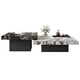 Pupan Italien minimaliste rock rock table basse Luxury Luxury Modern Simple salon marbre Petit appartement carré haut et basse combinaison 80 * 80 * 45 petite table basse +12 0 * 120 * 3519 Décoration entière