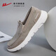 Huili Pedal Herrenschuhe 2025 Sommer Casual Sports Schuhe bequem faul alte Peking -Stoffschuhe hellgrau 42