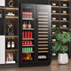 BAIKAILUN double-door double-temperature wine cabinet, door-to-door thermostatic wine cabinet, ice bar, wine cabinet, home living room refrigerator, office tea beverage display cabinet, wine and fruit preservation refrigerator, 1.64 meters | dual temperature | combination cabinet | red wine + ice bar 376L thin section