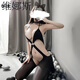 Eleganter und sexy Pyjama für Frauen mit einteiliger extremer Verführungsanzug Maid Outfit Hosenträger Perspektive Spitze Rollenspiel 9756 Balletttanzrock graue Single-Größe