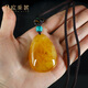 OUCERNY Beeswax Pendant Collection of Orphans and Large Water Drops Natural Raw Stone Amber Chicken Oil Yellow New Man Honey Hanging Chain Russian Material 20.16g Natural Orphans One Photo, One Certificate