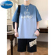 A 21 Funb Teenage Summer Sports Costume T-shirt à manches courtes Boy de 12-15 ans Étudiants de lycée Handsome 13 Vêtements masculins pour enfants 3523-5 Costume noir [Short à manches + shorts] 175 L (environ 100-120 Jin [Jin équivaut à 0,5 kg]))