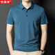 
Hengyuanxiang summer lapel traceless short-sleeved T-shirt men's vertical striped casual polo shirt thin elastic ice silk half-sleeved 6996 gray M 165