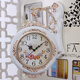 Double-sided wall clock European style double-sided wall clock living room fashion European creative clock two-sided quartz clock modern simple 9889 white
