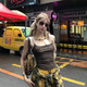 Modal suspender vest for women with chest pad suspender vest letter printing summer contrast color inside and outside wearing bow top