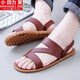 Xiaohuilijia nuevas sandalias de goma de tendón de carne para neumáticos para hombres, zapatillas de doble propósito no resistentes al desgaste, zapatillas de playa casuales de verano 686-1 Negro 40 No. 6 (tamaño) es más pequeño B