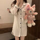乐僖贝俫长袖睡裙女小个子家居服2025 681#豆沙翻领裙(版) 175 L (95-110斤)