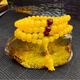Fat Donglai's same style yellow beeswax bracelet second generation chicken fat amber Buddha beads single circle men's and women's bracelet fashion jewelry 8MM 108 beeswax bracelets