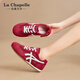 La Chapelle Damenschuhe weicher Sohle bequeme deutsche Trainingschuhe für Frauen 2025 Neues Sommer Dünnes Mesh Atmungsfreie vielseitige lässige Flachschuhe rot xxe6625-2 36