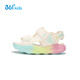 361 Shopping mall same style girls sports sandals 2025 summer new style medium and large children breathable versatile non-slip sandals soft elastic technology feather white/light transparent green 37
