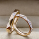 Shi En 2025 new ring spiral Möbius ring signature platinum rhombus 18K rose gold pair ring deposit balance 1