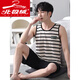 Arctic Velvet Herren-Pyjamas Sommeranzug dünne modale Baumwollweste kurzärmelige Eisseide lose plus Fett große Home-Kleidung XM1105 Modal Weste Anzug Männer l Männer 100-125 Jin [Jin gleich 0,5 kg]