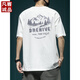 
VANCL three-pin heavy short-sleeved T-shirt for men loose large-size half-sleeved T-shirt for summer new American fashion brand printed top T1517 khaki regular M