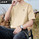 JEEP SPIRIT棉短袖T恤男士ins夏季百搭白色体恤港风情侣款宽松半袖上衣服潮 白色棉短袖-1365 S 【建议90-115斤】