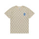 MLB trendy brand NY couples diamond presbyopia full print T-shirt casual short-sleeved same style 24 summer half-sleeved DT-9923 khaki L recommended 130-150Jin [Jin equals 0.5 kg]