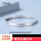 TTMIX pt950 platinum bracelet for women, crushed ice, sparkling platinum concubine bracelet, semi-solid bracelet, platinum 7.7-7.9g, inner diameter 52mm, width 3.2mm