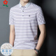 
Mengtejiao official website men's short-sleeved T-shirt middle-aged dad's casual striped POLO shirt ice silk A829-red M 165 suitable for 100-115Jin [Jin equals 0.5 kg]