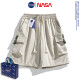 NASA 【夏季薄款宽松】机能工装短裤男士直筒休闲运动五分裤子 NASA-718黑色 XL