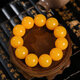 Fat Donglai's same style yellow beeswax bracelet second generation chicken fat amber Buddha beads single circle men's and women's bracelet fashion jewelry 8MM 108 beeswax bracelets