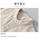 ROMON linen short-sleeved shirt men casual loose Japanese summer thin breathable cotton linen pullover white shirt khaki XL