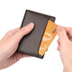 Williampolo Kartenbeutel für Männer Mini Echtes Leder Ultra-dünn kleiner Zertifikatbeutel Führerschein Lederhülle High-End-Kartenclip Geburtstagsgeschenk Schwarz [Top-Layer-Cowide-Genuine Leder]