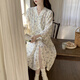 Bei Yifu nightgown spring and autumn women's pure cotton gauze peach summer bathrobe Japanese kimono yukata women's nightgown summer pajamas QKM671# purple flower XL