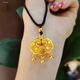 LZJV new 18K gold-plated pendant safety lock women's lanyard 3D hard longevity lock necklace gift girlfriend gold-plated silver-plated Chopard necklace + longevity lock pendant