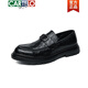 
CARTELO leather shoes men's one foot with genuine leather breathable British wide foot business formal wear casual Love lazy doodle shoes 3518 black cowhide high-quality shoes 38