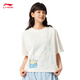 Li ning Toy Story Joint Serie 丨 T-Shirt Frauen 2025 Neues loser Kurzarm-Kulturhemd AHSV690 MILK WHITE-1 L.