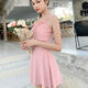 Qingchiying (QINGCHIYING) swimsuit women one-piece, cover the belly and make you look slim and conservative 2025 new Korean ins style hot spring sexy fairy swimsuit pink 12041 2XL
