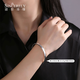 Shengshi Qiyuan pt999 platinum bracelet solid platinum bracelet for women new explosive broken ice bracelet plain circle round closed mouth 30g inner diameter 54mm width about 5mm platinum 999