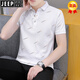 Jeep Spirit2025 Neuer Sommer Lappel Herren kurzärmelig T-Shirt Casual Trendy Brand Polo Shirt Herrenkragen halbärmelig Ice Seide Dunkelblau Qy679 m