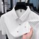 
Classic Car Summer Men's Jinmin Short Sleeve Shirt Striped Breathable High Elastic Anti-Wrinkle Non-Secret Business Casual Shirt Men's New Style AN15277 Gray M
