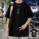 常缕竺纯棉T恤男潮牌潮流休闲宽松圆领短袖男生青少年夏季新款百搭体恤 3897白色 L 约120-140斤可穿