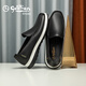 Goldlion Men's Shoes Shopping Mall Same Style Leather Shoes Light Cushioning Breathable Sleeve Business Casual Shoes G255410134AAB Black 41