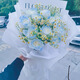 Flowers are delivered within the same city. A bouquet of crushed ice blue roses with gypsophila flowers is delivered within an hour. A birthday gift for my wife and girlfriend. I give you 11 crushed ice blue flowers + small chamomile. Delivery in the same city today - date and time available for reservation.