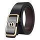 [100W Vendu] Ceinture pour hommes, cuir, ceinture de boucle automatique édentée, jeune homme simple, ceinture décontractée de Business, Golden Sailing Leopard