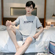 Herren-Pyjamas 2024 Neue Pure Cotton Short Sleeve Shorts Dünn Sommer lässig zweiköpfige Home-Kleidung großer Größe 9928# xl [vorgeschlagen 120-140jin [Jin ist 0,5 kg]]