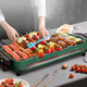 AUX barbecue pot large-capacity removable electric grill multi-functional meat frying split Korean electric grill household indoor smokeless skewers machine dark green 1 layer